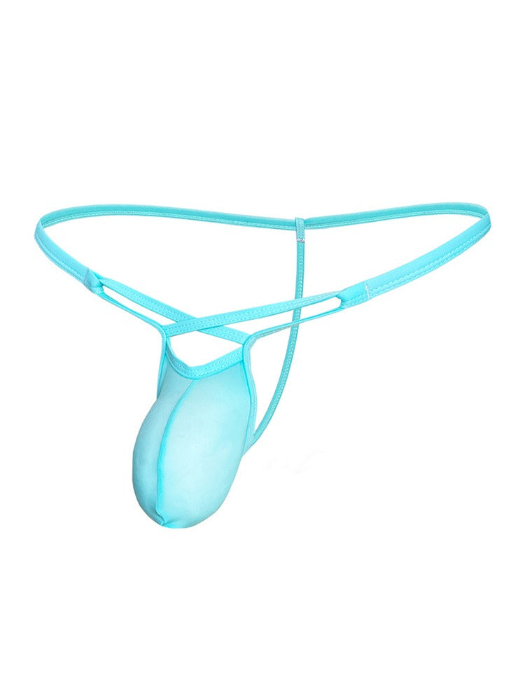 Men's Glossy Thong Pouch Low Rise Sexy Underwear