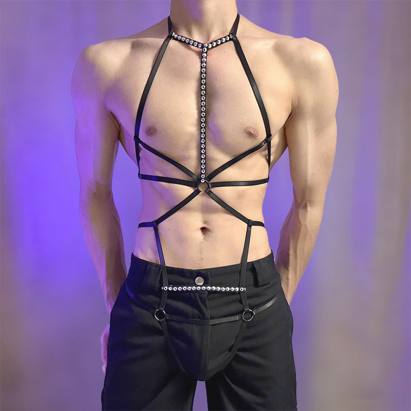 Men's Faux Leather Harness Set