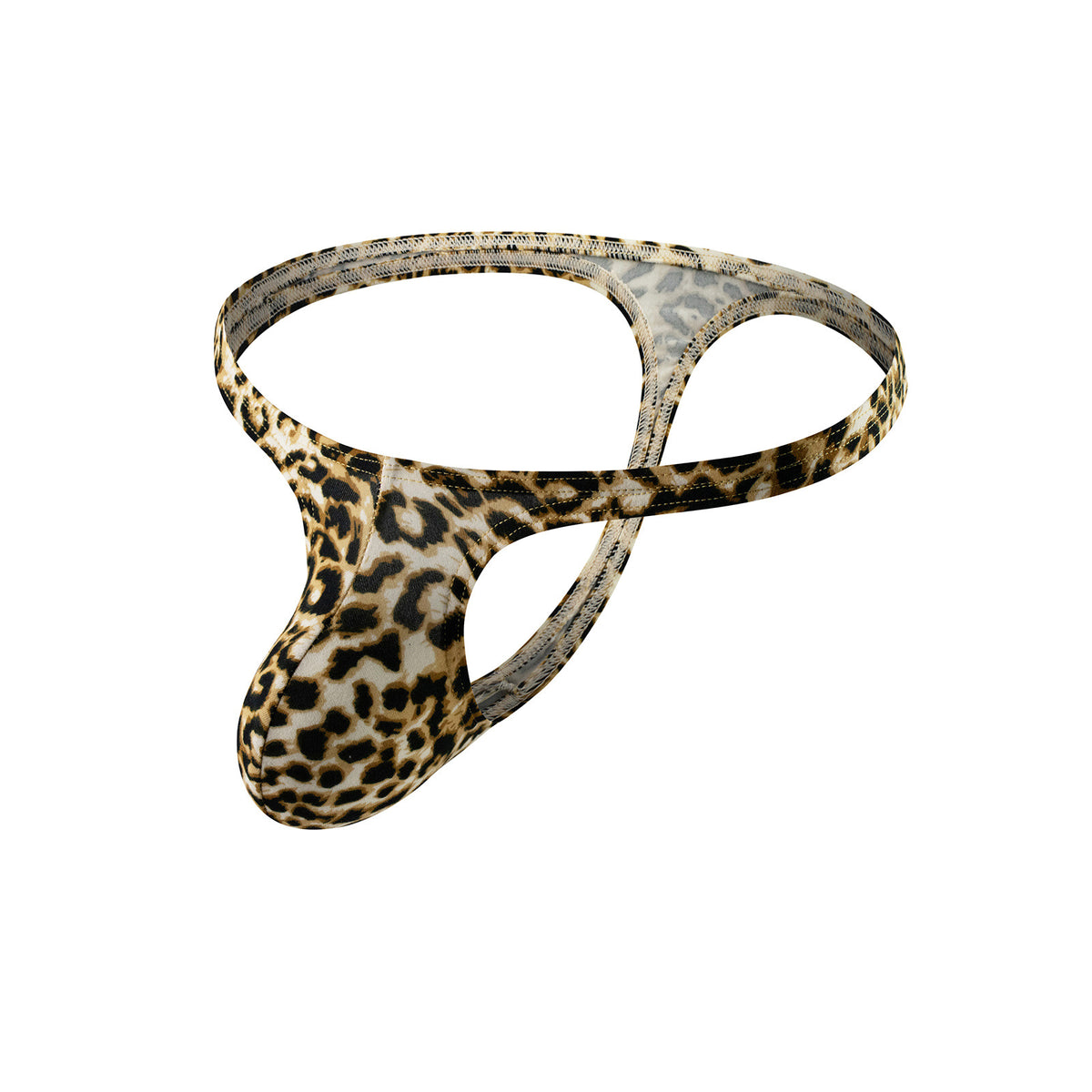 Men's Animal Print Thong Pouch Low Rise Sexy Underwear