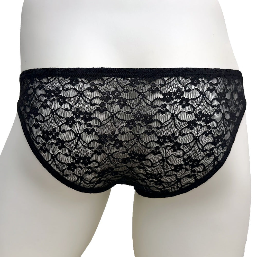 Men's Lace Underwear Mid Low Rise Full Coverage Sexy Comfortable Briefs
