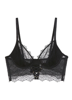 Seductive Underwired Unlined White Demi Lace Bra