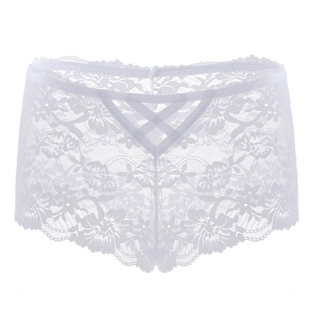 Sexy hollow lace cross straps women's briefs Boyshort