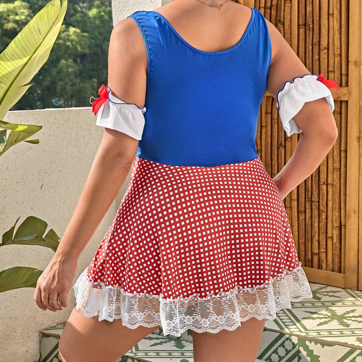 Plus Size Maid Costume Role Playing Sexy Sexy Jumpsuit Suit