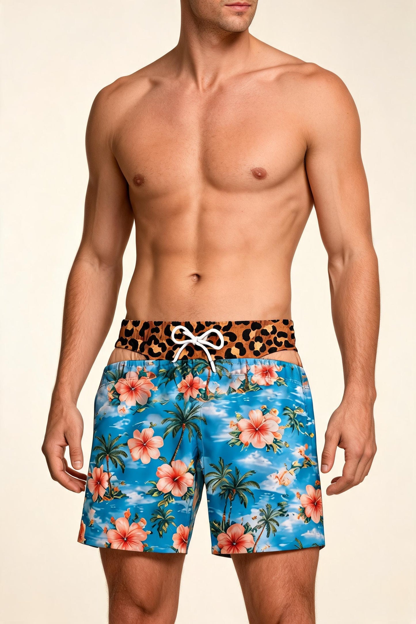 Men's Breathable Beach Shorts 3D Fun Print Quick Dry Swim Trunks