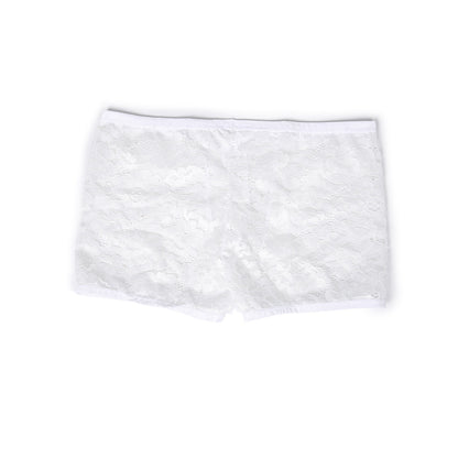 Men's Lace Boxer Briefs Floral Sheer Pouch Low Rise Underwear