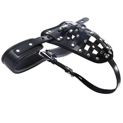 Men's Leather Chastity Belt with Timer Lock Bondage Gear