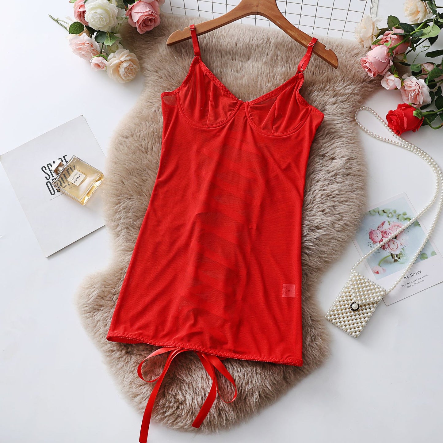 Mesh Sexy Suspenders Transparent Lace Sexy Lingerie Temptation Jumpsuit