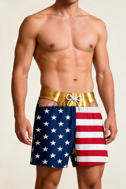 Men's Breathable Beach Shorts 3D Fun Print Quick Dry Swim Trunks