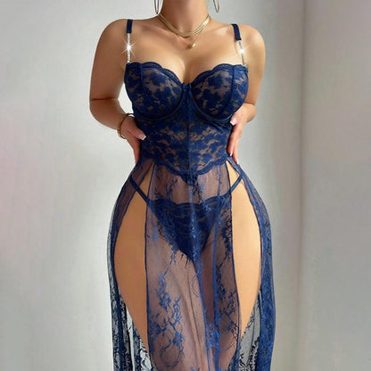 Elegant Lace Corset Nightgown