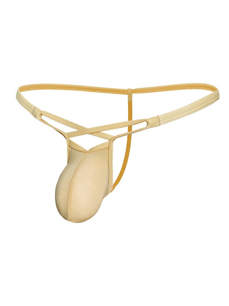 Men's Glossy Thong Pouch Low Rise Sexy Underwear