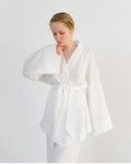 Loose-fit Line Gauze Pajama Bathrobe Set