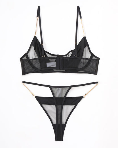 Push Up Chain Bra and Thong Set