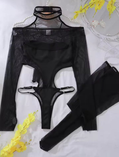 Midnight Illusion Mesh Bodysuit