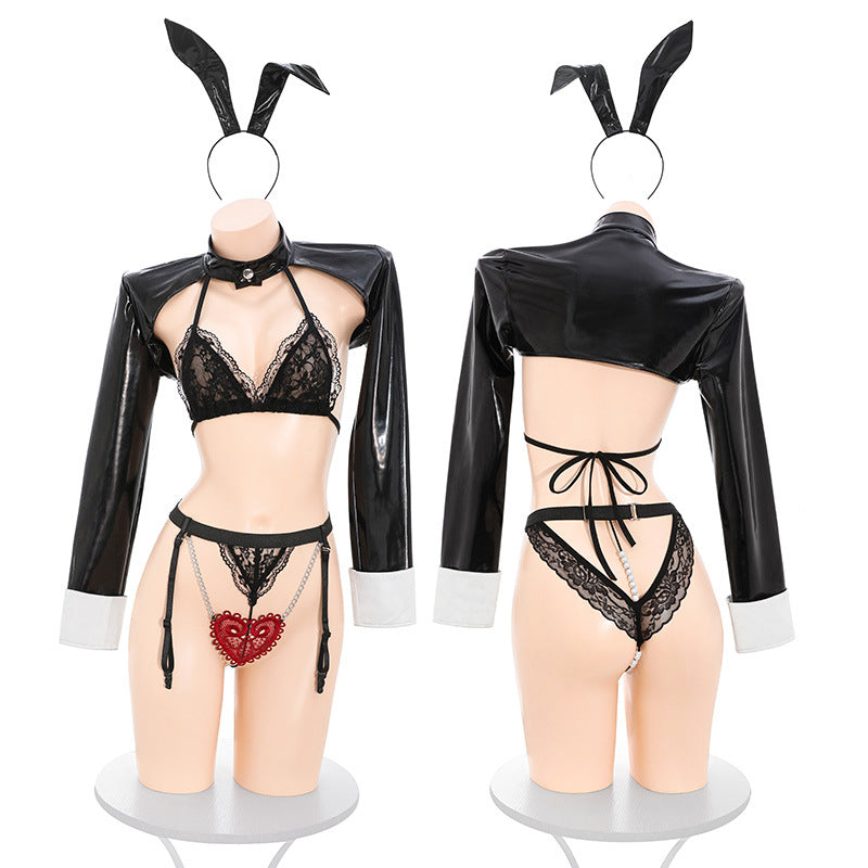 Bunny Maid See-Through Lace Three-Piece Set