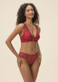 Red Lace Triangle Bralette with Removable Padding