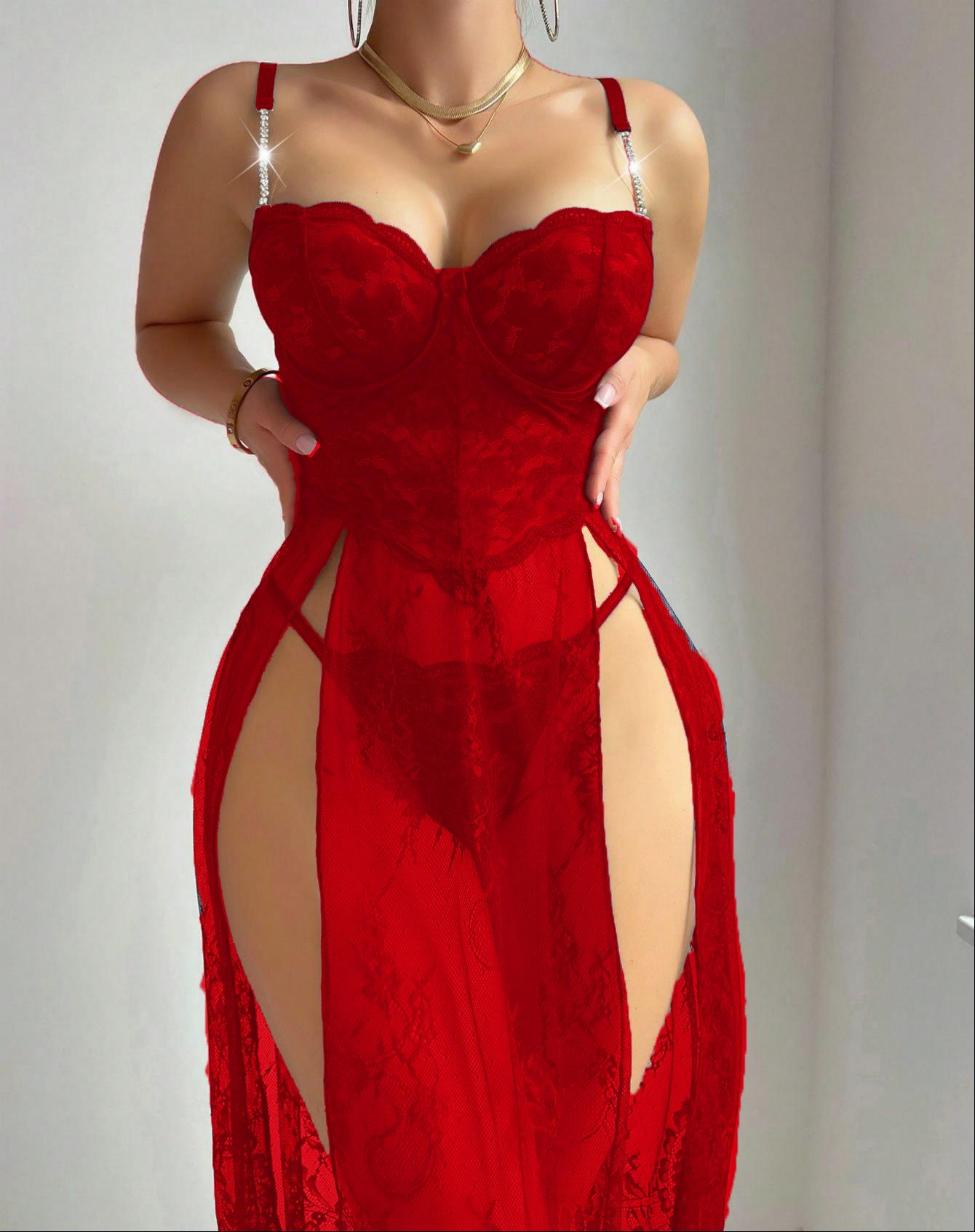 Elegant Lace Corset Nightgown