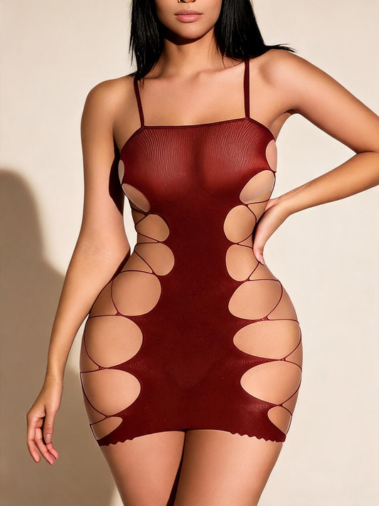 Cutout Lingerie Teddy Hollow Out Bodysuit Sheer Mesh Cami