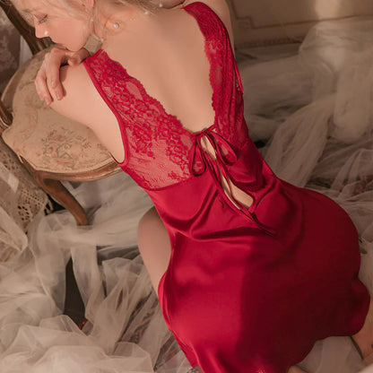 Women Silk Slit Pure Desire Slip Dress