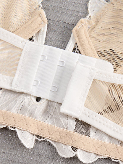 Printed Embroidery See-through French Sexy Lingerie