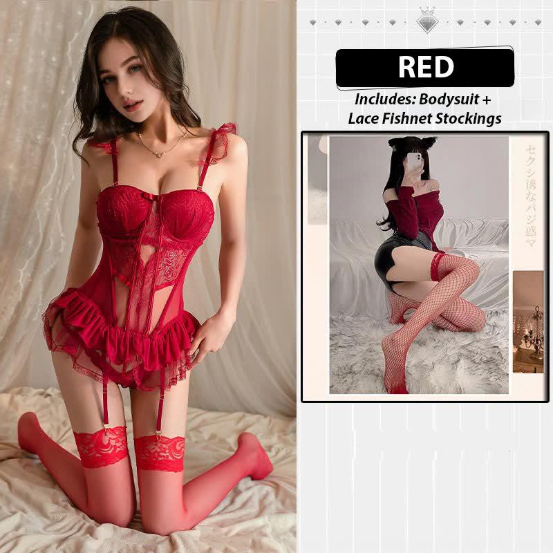 Lace Chest Pad Corset Set