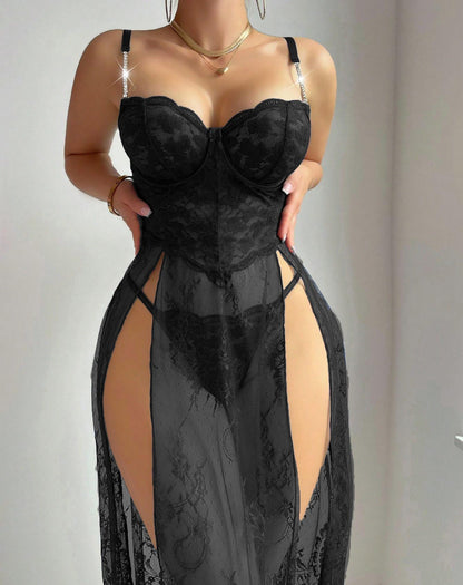 Elegant Lace Corset Nightgown