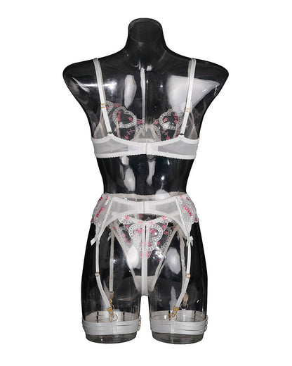 Embroidered Lace Heart Shape Lingerie Set