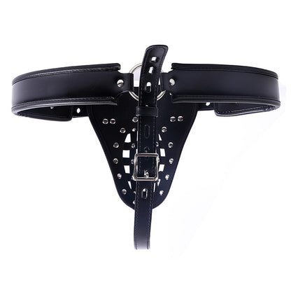 Men's Leather Chastity Belt with Timer Lock Bondage Gear