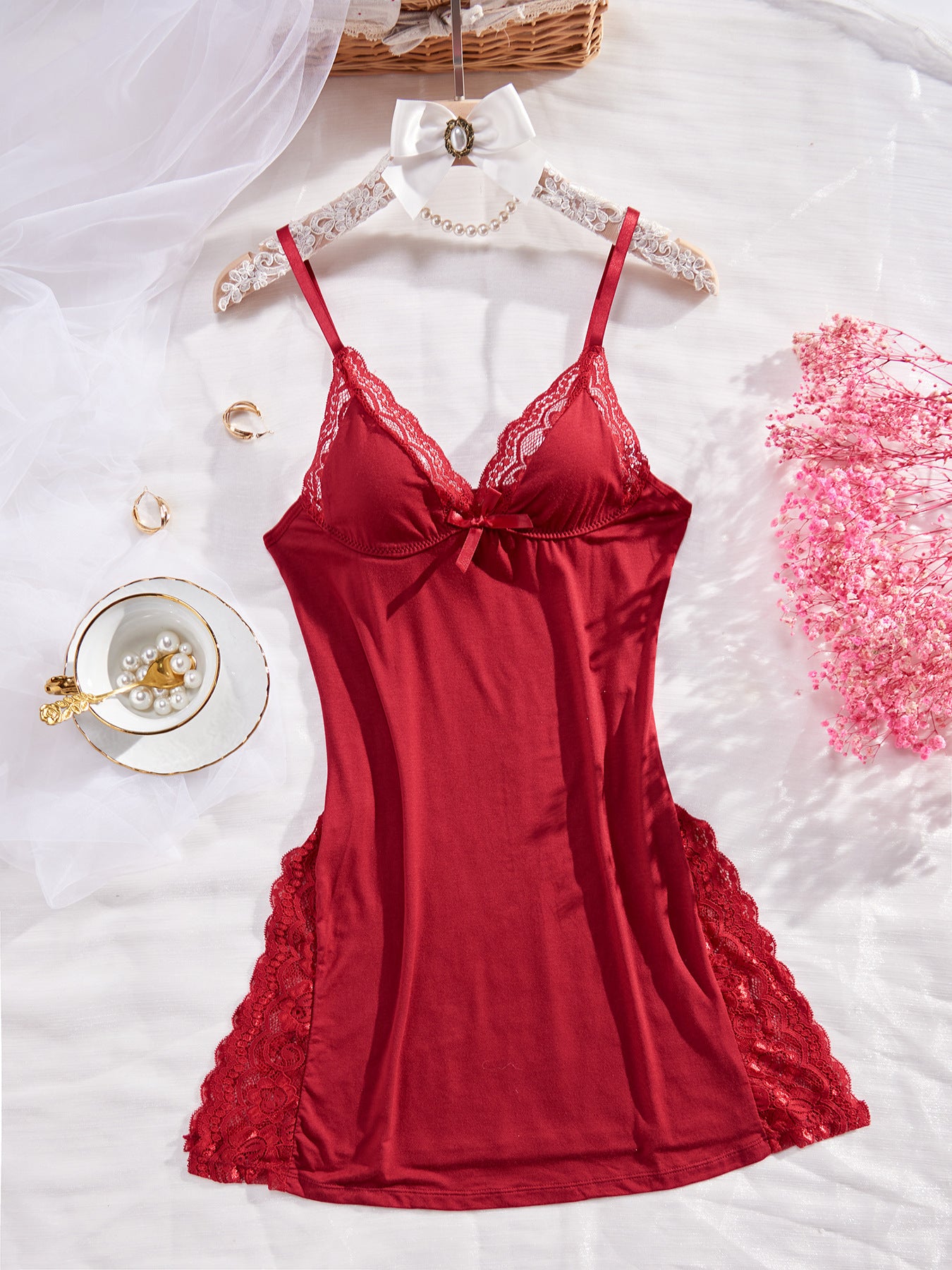 V Neck Halter Sexy Lingerie Dress