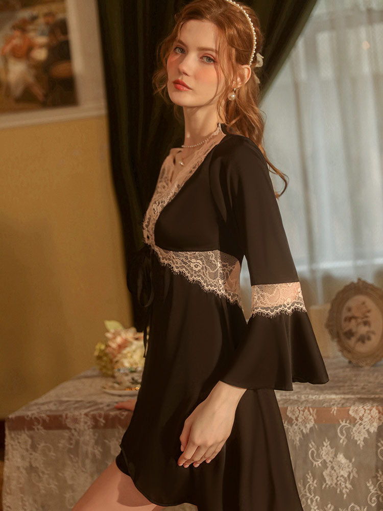 Sexy Sweet Lace Cardigan Sleepwear Robe
