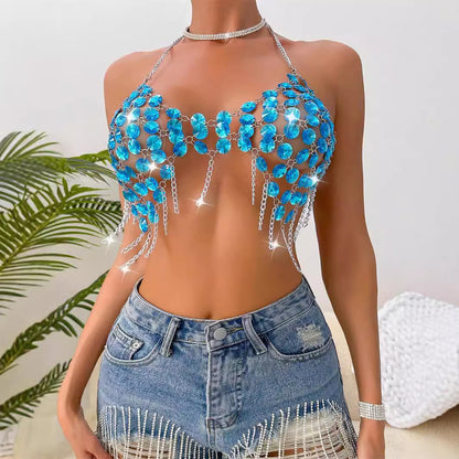 Handmade Sapphire Hollow Camisole