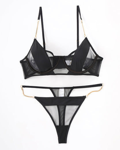 Push Up Chain Bra and Thong Set