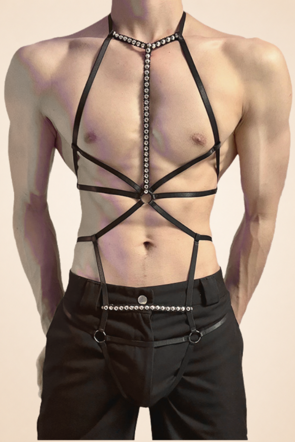 Men's Faux Leather Harness Set