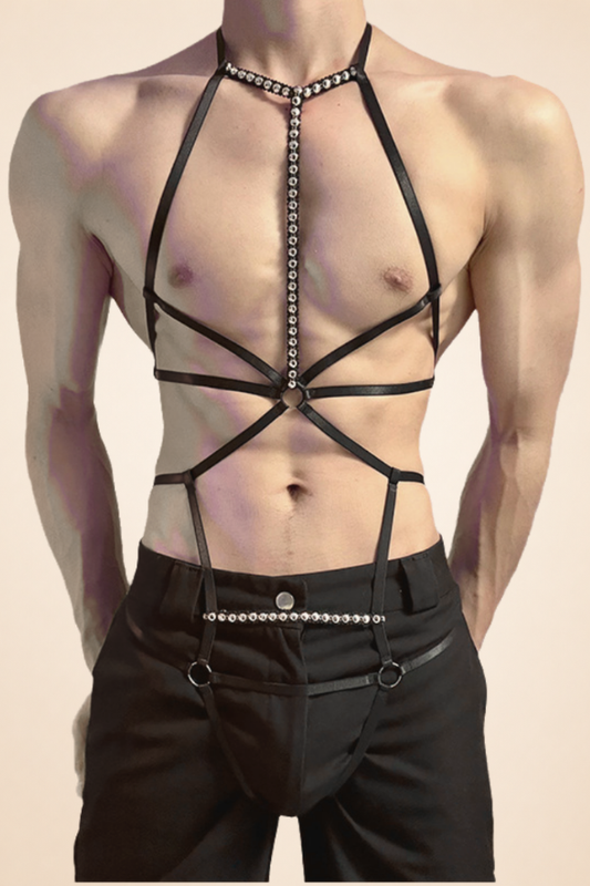 Men's Faux Leather Harness Set