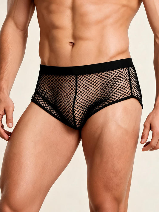 Men's Fishnet See-Through Boxer Briefs