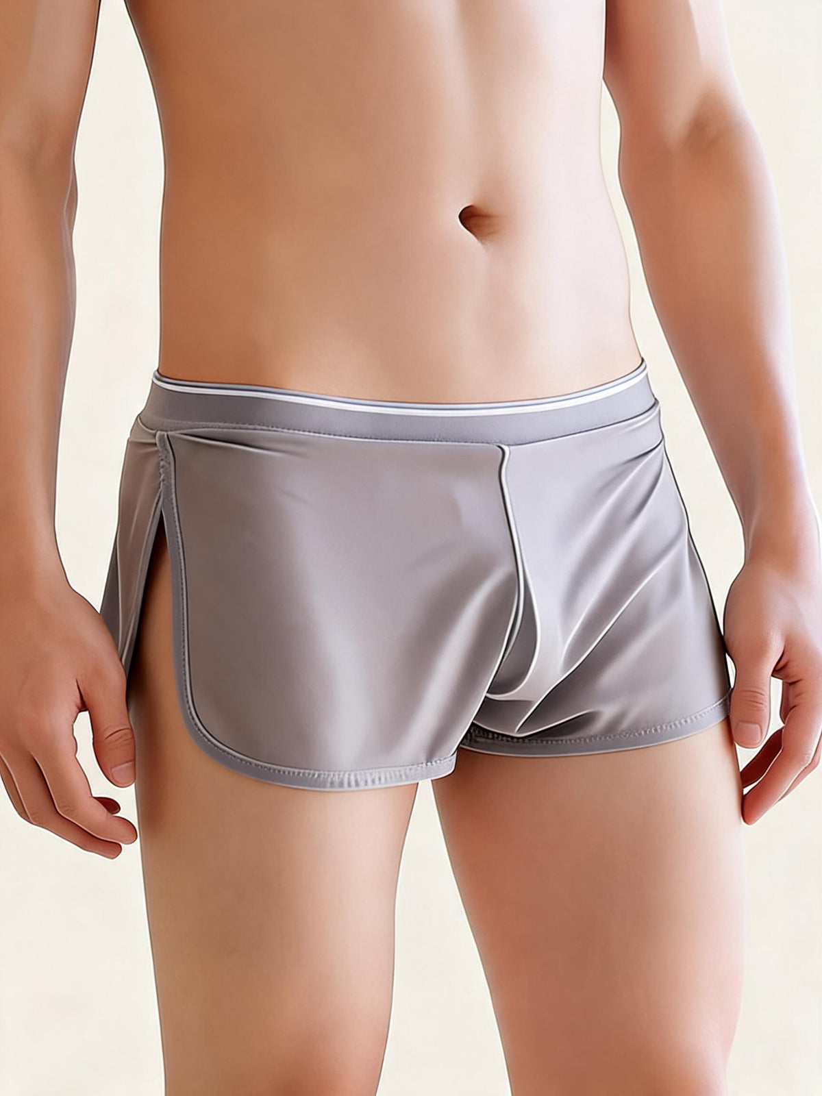 Men's Ice Silk Quick Dry Sports Fitness Booty Shorts Mesh Pajama Shorts