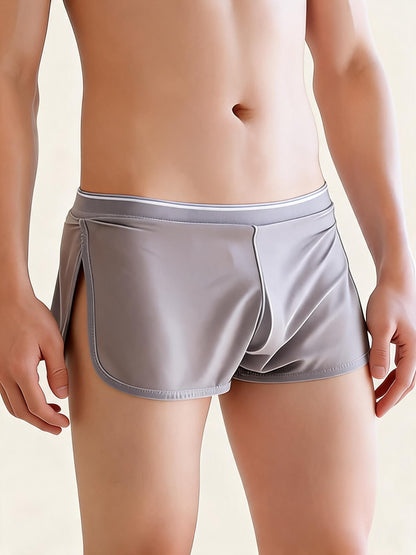 Men's Ice Silk Quick Dry Sports Fitness Booty Shorts Mesh Pajama Shorts