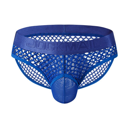Men's Low Rise Fishnet Mesh See-Through Thong Briefs