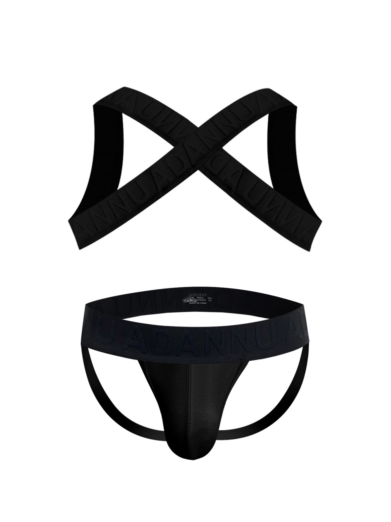 Harness Jockstrap Ribbed Mesh Cut Out Letter Waistband Gym Thong Underwear