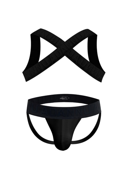 Harness Jockstrap Ribbed Mesh Cut Out Letter Waistband Gym Thong Underwear