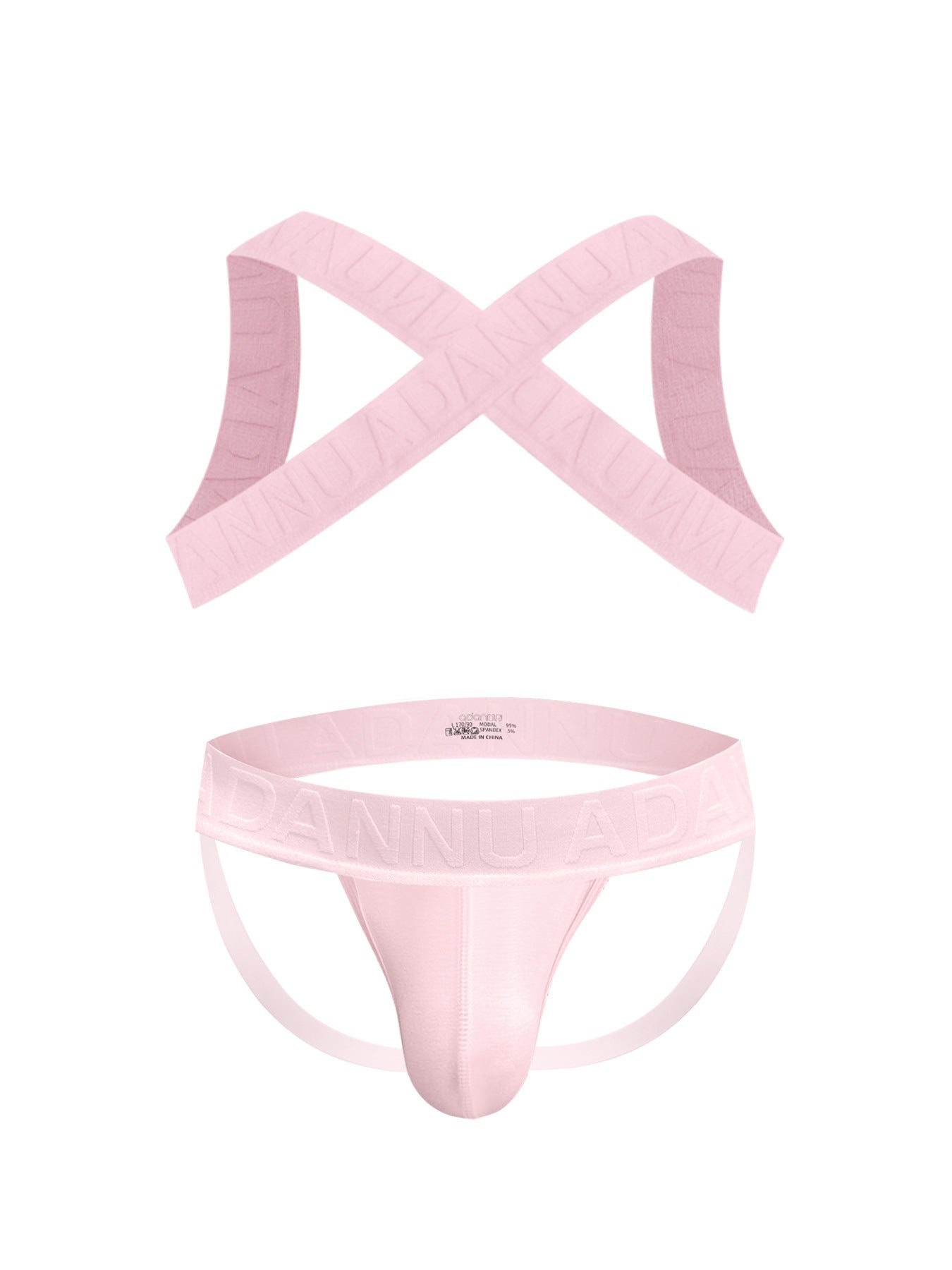 Harness Jockstrap Ribbed Mesh Cut Out Letter Waistband Gym Thong Underwear