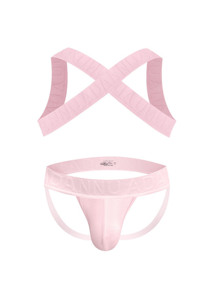 Harness Jockstrap Ribbed Mesh Cut Out Letter Waistband Gym Thong Underwear