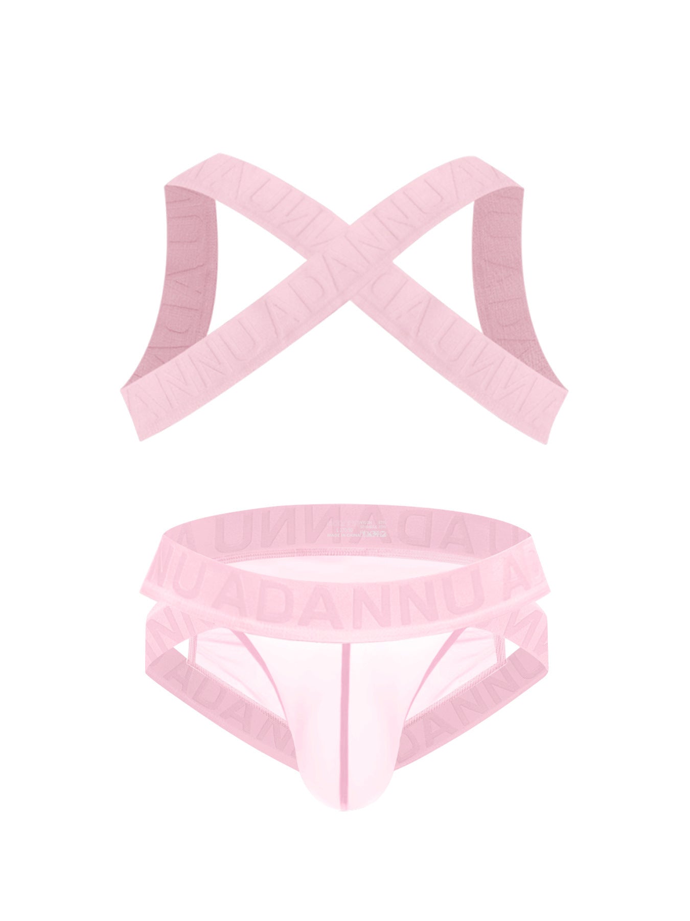 Harness Jockstrap Ribbed Mesh Cut Out Letter Waistband Gym Thong Underwear