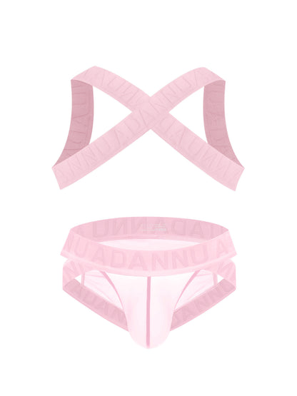 Harness Jockstrap Ribbed Mesh Cut Out Letter Waistband Gym Thong Underwear