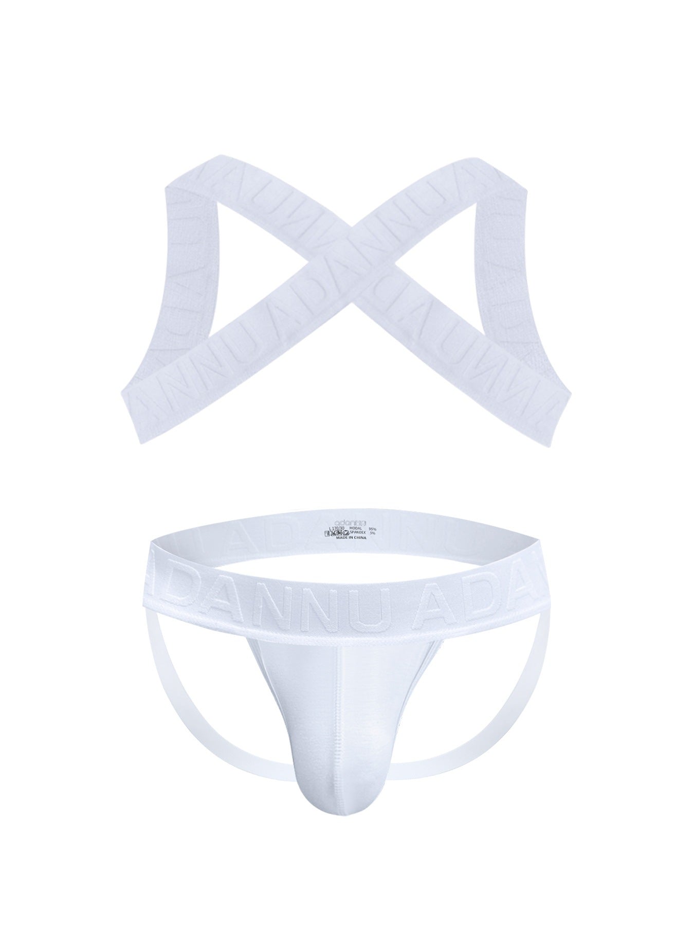 Harness Jockstrap Ribbed Mesh Cut Out Letter Waistband Gym Thong Underwear