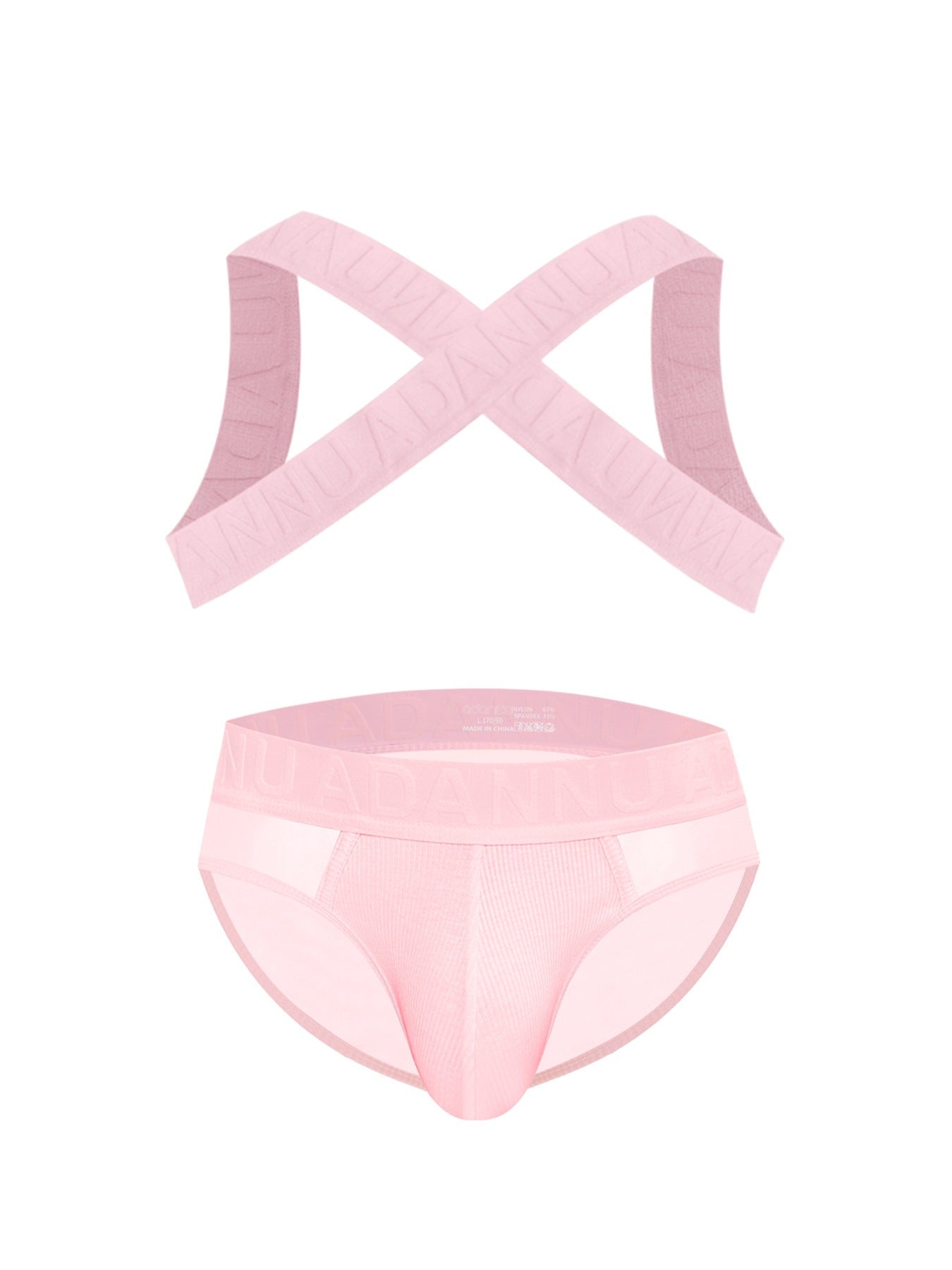 Harness Jockstrap Ribbed Mesh Cut Out Letter Waistband Gym Thong Underwear