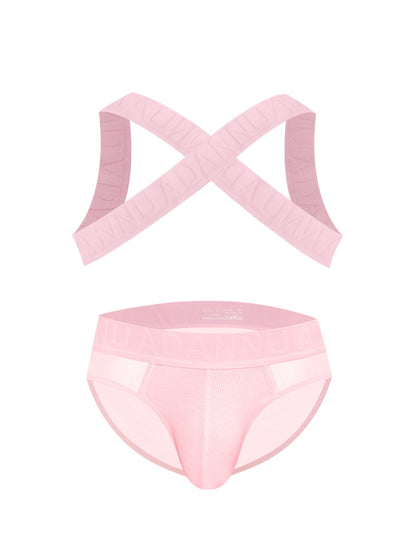 Harness Jockstrap Ribbed Mesh Cut Out Letter Waistband Gym Thong Underwear
