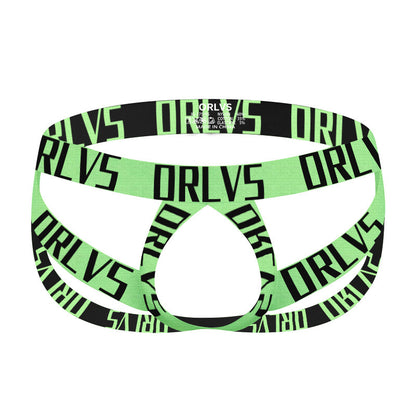 Men's ORLVS Logo Print Thong Pouch Low Rise Sexy Underwear