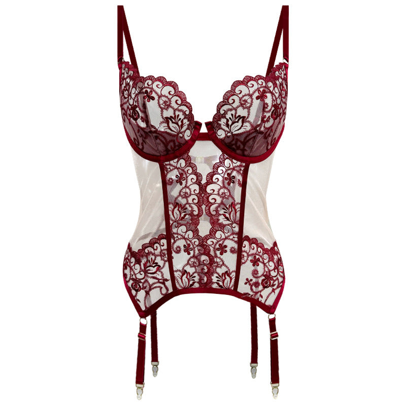 Lace Corset Lingerie Set Strappy Garter Bustier