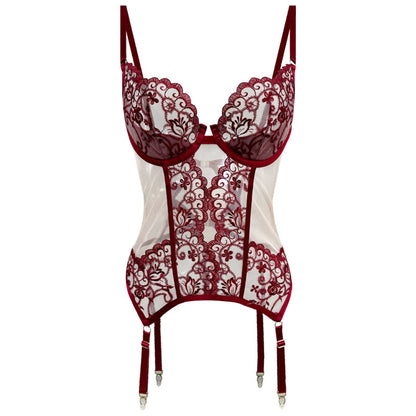 Lace Corset Lingerie Set Strappy Garter Bustier