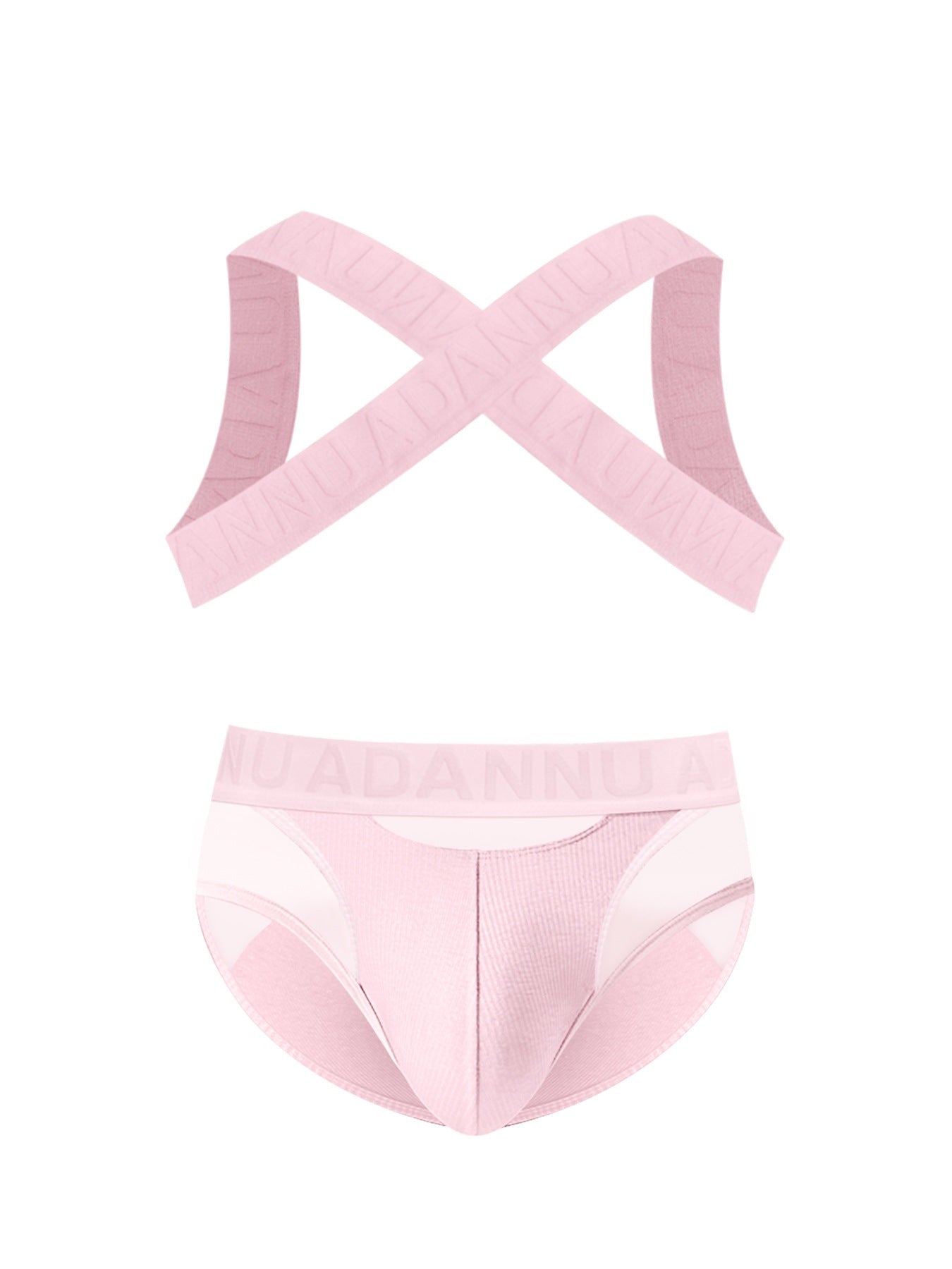 Harness Jockstrap Ribbed Mesh Cut Out Letter Waistband Gym Thong Underwear